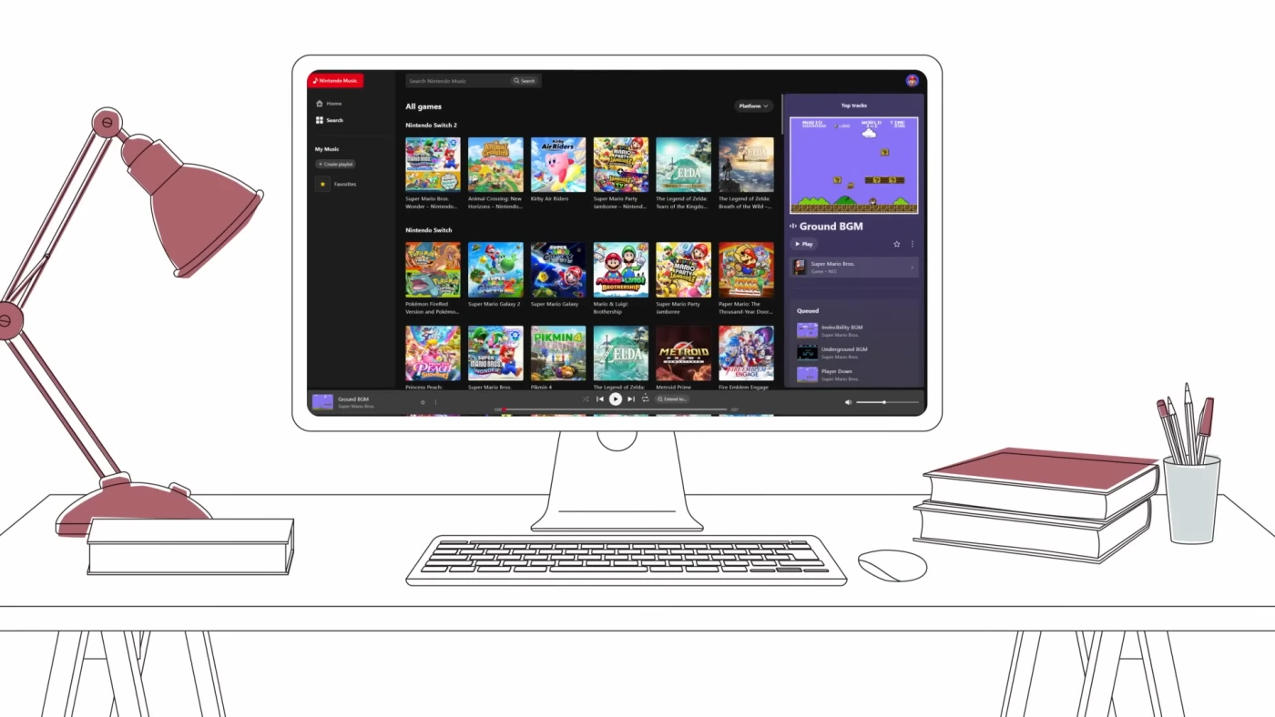 Nintendo ميوزيك تطلق مشغل الويب، مع أكثر من 4 ساعات من نغمات ماريو كارت العالمية