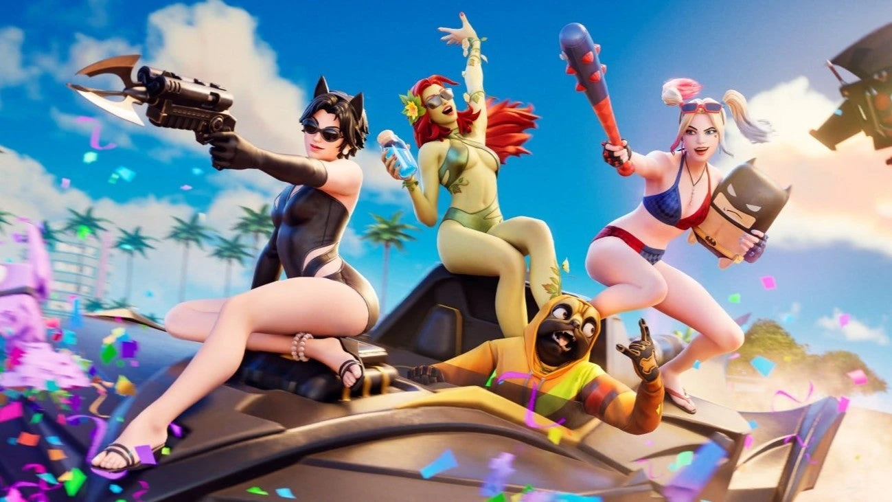 تم قفل جلود ملابس السباحة الجديدة من Fortnite's Skimpy Poison Ivy وHarley Quinn في الأوضاع المصنفة 13+